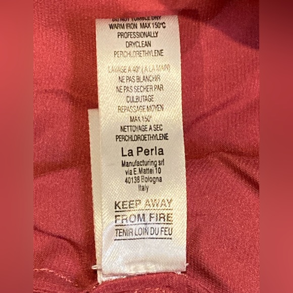 NWT La Perla Rosette Satin Silk Short Robe - Sz L - Picture 9 of 11